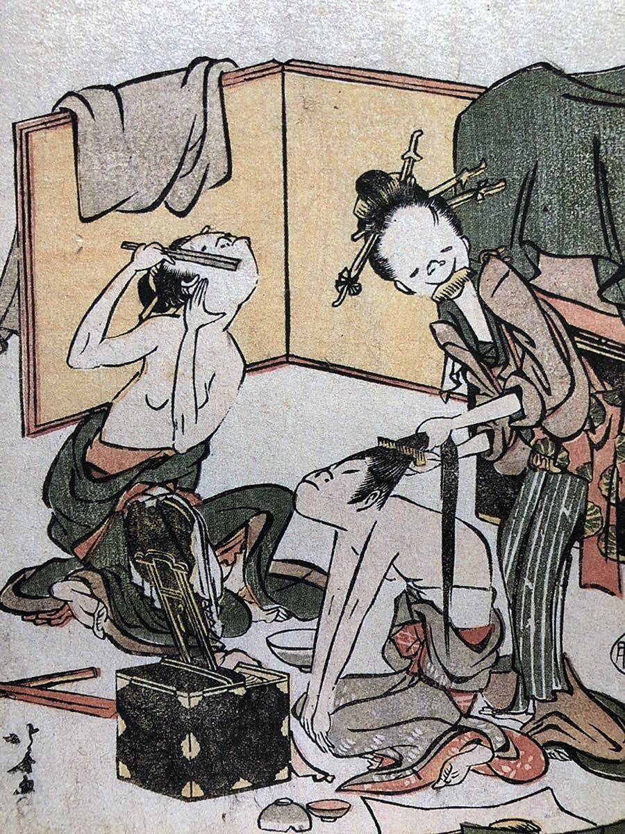 ま*ゆ様 絵画原画　『綿菓子色の深呼吸』 Amazon.co.jp: 葛飾北斎 鳥羽絵集会 髪結い A4 ポスター 輸送用 額付き